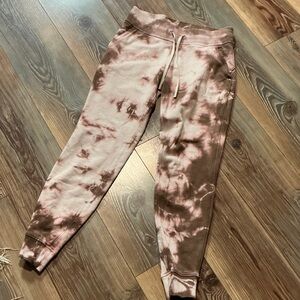 Lululemon Athletica Pink and Brown Tie-Dye Joggers